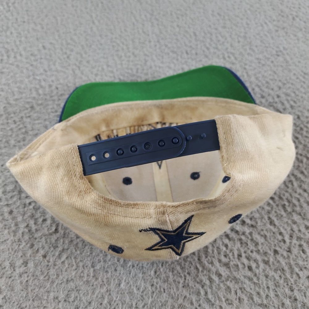 Vintage 1990s Dallas Cowboys Eastport Big Star Script Logo Snapback Hat Spellout - Picture 10 of 16